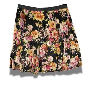 LE LIS Floral Faux-Suede Stretchy A-Line Skirt NWT 1X